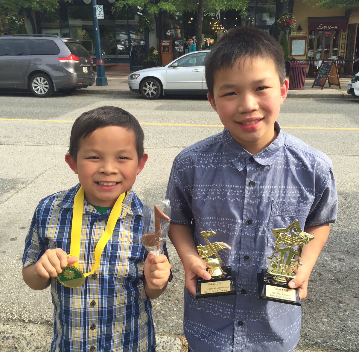 So proud of these two munchkins. They both were recognized at their piano recital...L received a medal and E received not one but TWO trophies! Well done boys! 👍🏻 #favouritenephews #onlynephews #musicmakestheworldabetterplace