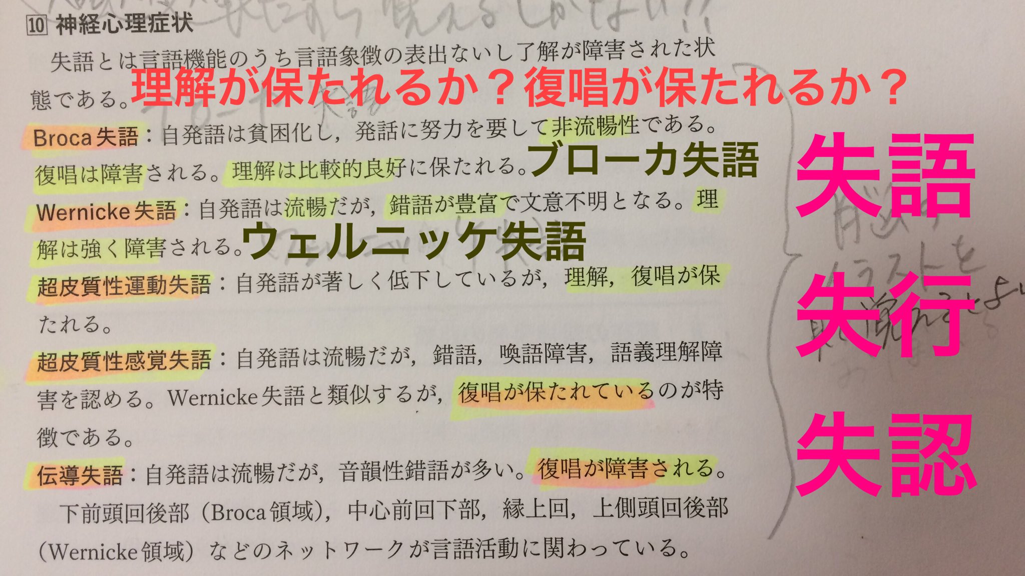 Mariko Tamai בטוויטר 神経心理症状3つ 失語 失行 失認 ひたすら覚えるしかない という ミモフタモナイようなメモあり 現任者講習会 テキストp 145 公認心理師