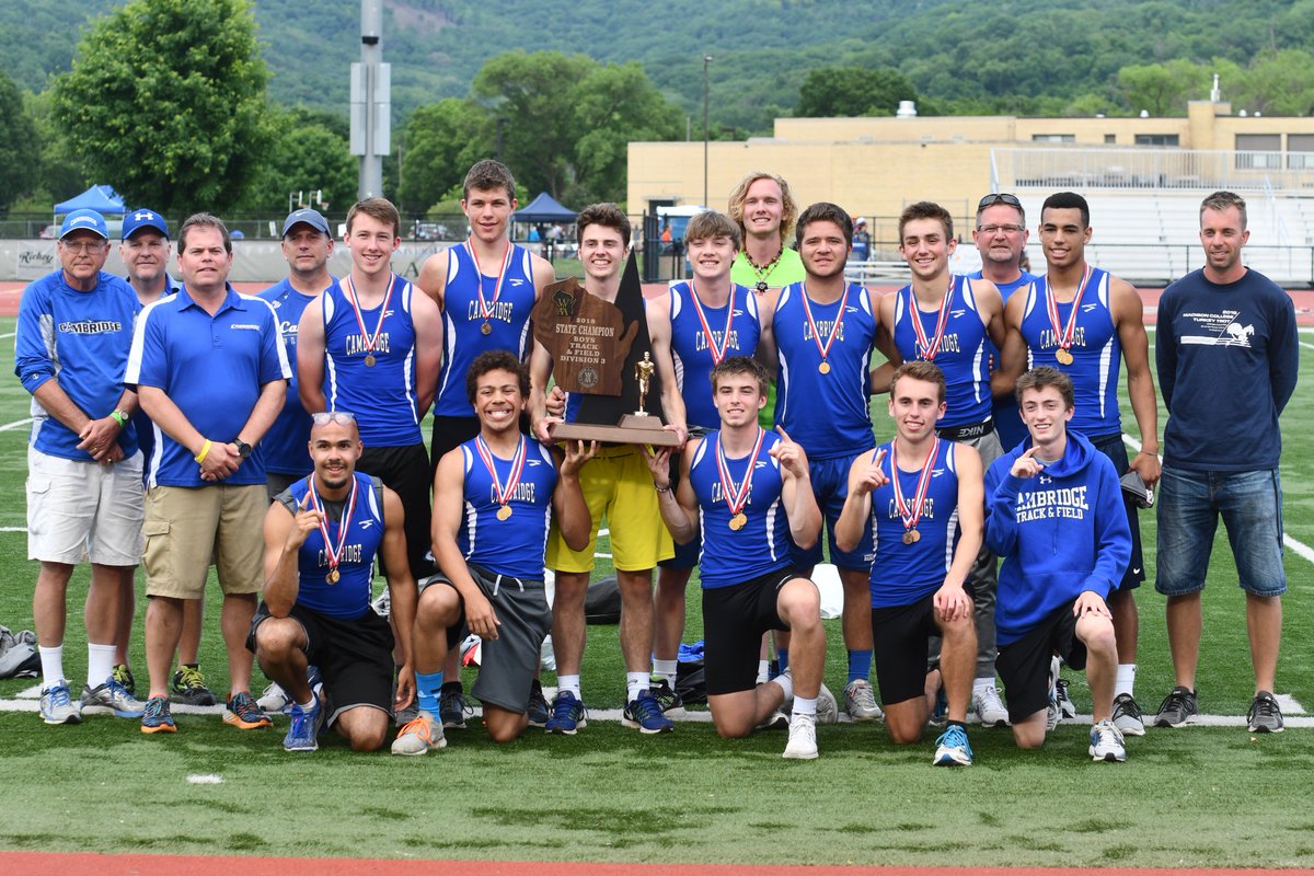 CaporaleChris's tweet photo. The @CambridgeTrackF won @1CHSAthletics first state championship in 31 years with 62 points in this weekend's D3 state meet. Here are a couple images of the day https://t.co/66cRI9amVU