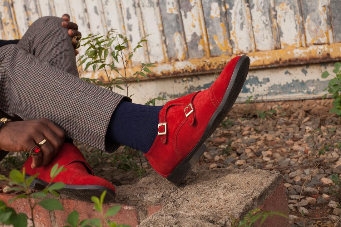 maison__kleos's tweet photo. The Kleos Men's Double Buckle Monk Shoe crafted in calfskin red suede featuring a punched toe cap detail. https://t.co/qZ7NCSDyNr