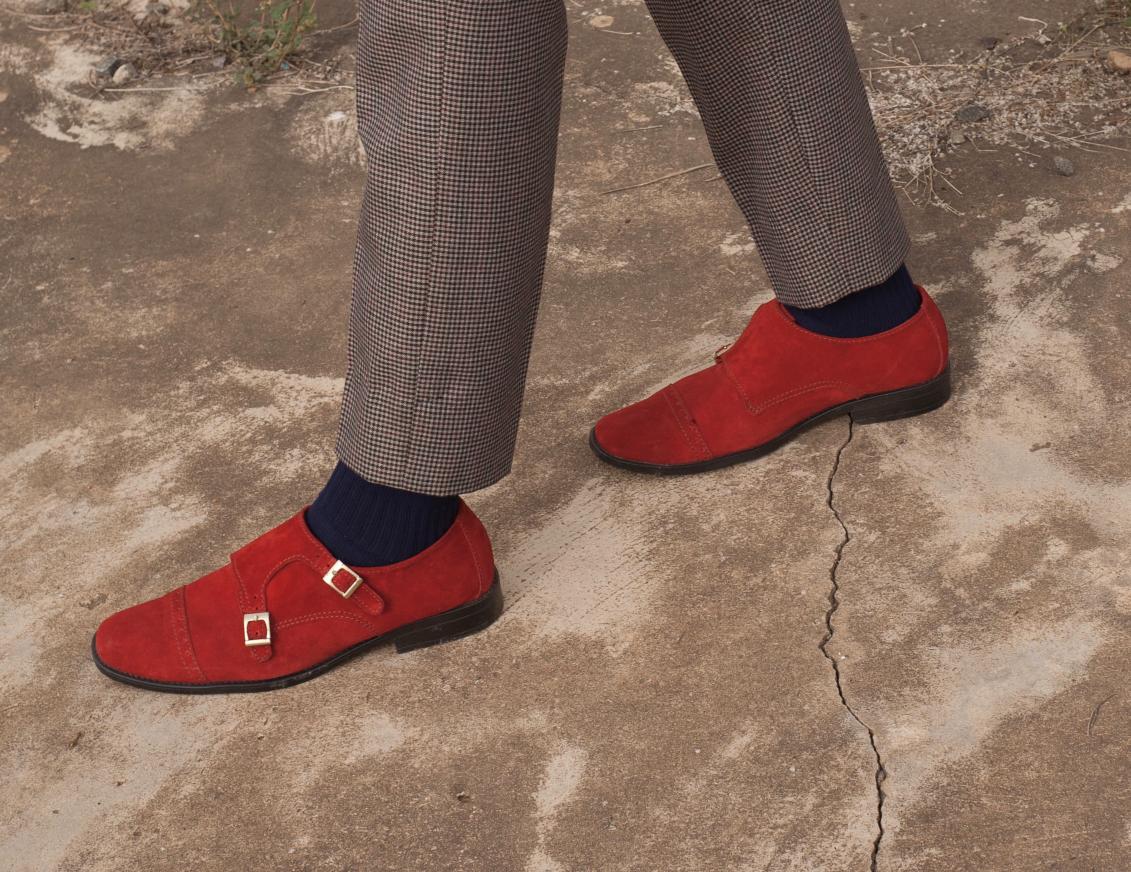 maison__kleos's tweet photo. The Kleos Men's Double Buckle Monk Shoe crafted in calfskin red suede featuring a punched toe cap detail. https://t.co/qZ7NCSDyNr