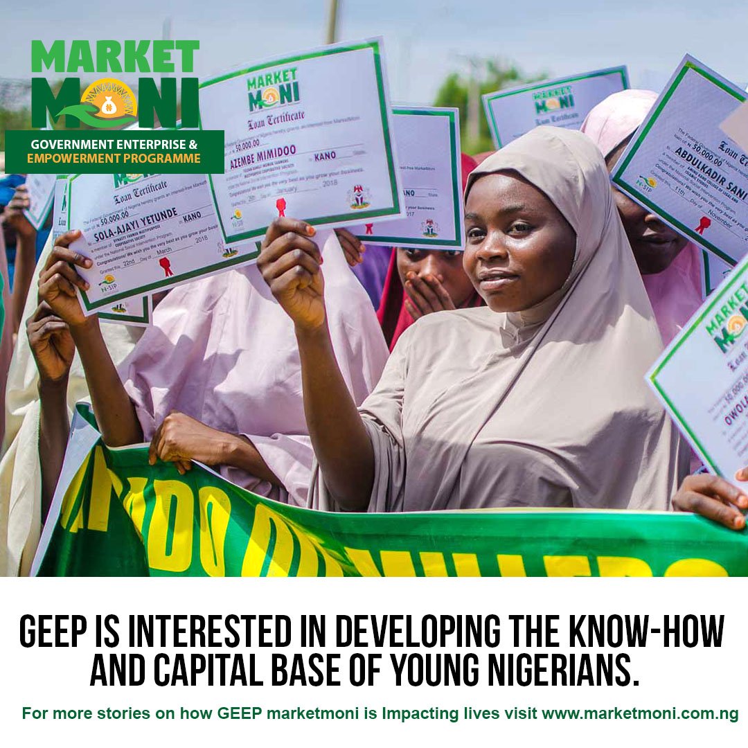Marketmoni, through the support of GEEP is interested in developing the know-how and capital base of Nigerian entrepreneurs. That’s why we do what we do.
#GEEP4U #GEEPMarketMoni #MarketMoni
