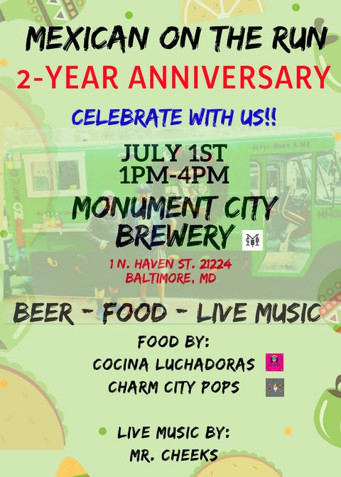 thyniceguy's tweet photo. Save the date!! #Baltimore #SneakPeak @@JSS98Rock @Baltimoremag @CocinaLuchadora @CharmCityPops @MonumentBrewing @MexOnTheRun @wbaltv11 https://t.co/IufANUw1Ab