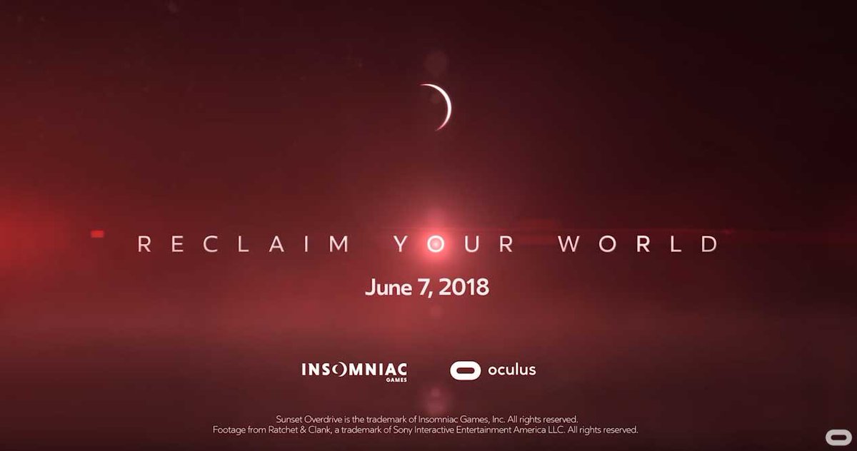 .<a href="/InsomniacGames/">Insomniac Games</a> - New game to reclaim your world. More coming June 7, 2018

buff.ly/2Hers6W

#insomniacgames #vr #oculusrift #gaming #PCGaming #gamers #PCMasterRace #vrcircle #reclaimyourworld #Insomniac
