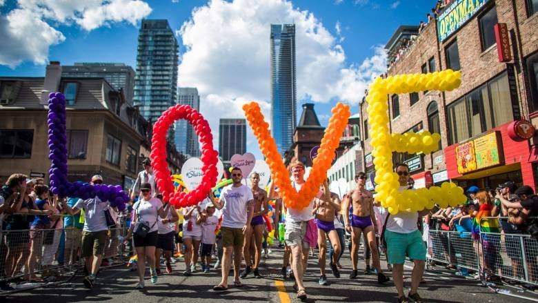 CBCToronto's tweet image. Pride 2018: Toronto's LGBT community gets ready to party, but will mourn as well bit.ly/2JkI9Cz