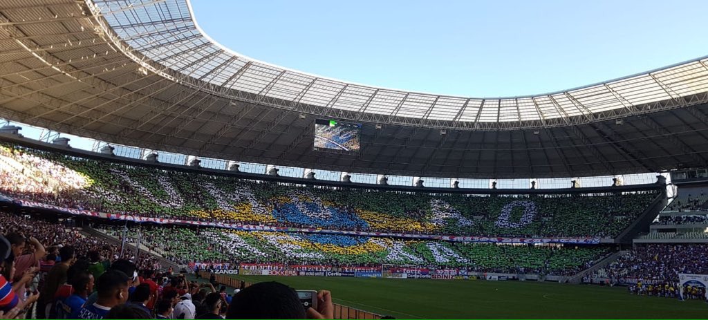¡Espectacular! El Fortaleza de la Serie B de Brasil realizó un mosaico en apoyo a la Canarinha a 11 días del Mundial de Rusia.