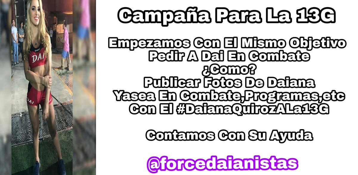 ForceDaianistas's tweet photo. Empezamos La Gran Campaña Para La 13G Todos Suban Esta Foto  Arrobando A Los Productores,Contamos Con Su Ayuda 💛💣.
@marianoflax @daniborro @Daianaquiroz_  @combatearg @laufer4 @juani_martinez 

{No Hay Horario Pueden Subir Fotos Al Cualquier Hora}💜. https://t.co/AdhmzSC7pA