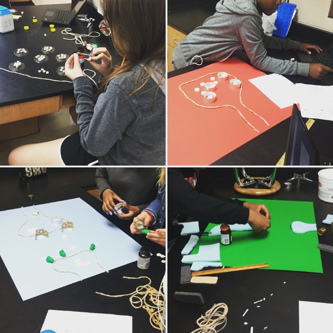 health_io_hands's tweet photo. Science can be so much fun! Especially when combined with maker spaces and creativity. For their final projects, the students created 3D models of the synapses in the brain that are part of the reward system, and play a major role in the process of addictions. #msu #create4stem https://t.co/UAPMfL3hbB