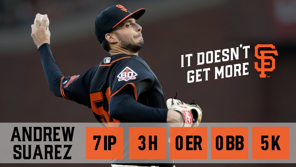 SFGiants's tweet photo. Give it up for Andrew Suarez! 👏

 #SFGiants https://t.co/ykY1ejm8st