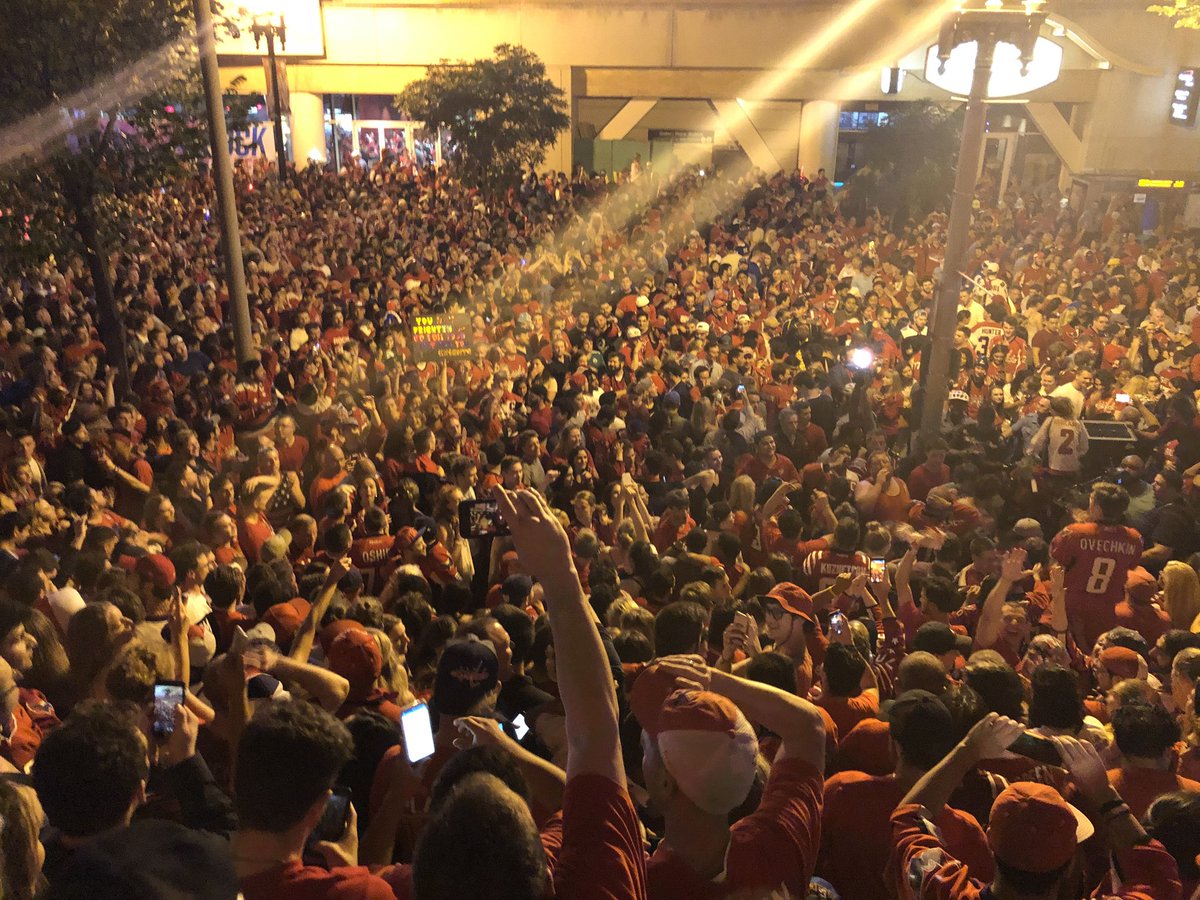 NBCJason's tweet photo. Game 3 celebration #LETSGOCAPS #ALLCAPS @nbcwashington https://t.co/RlULOfub83