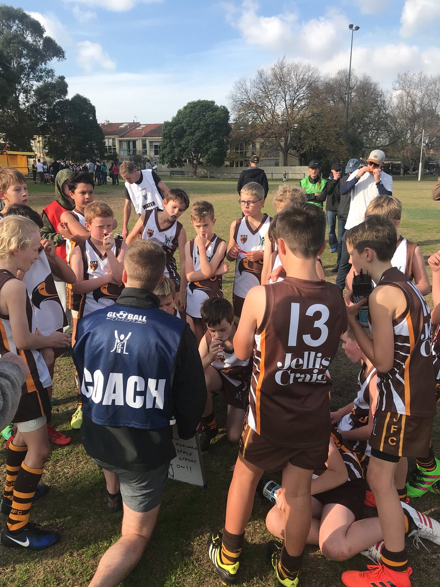 Sherrocoach's tweet photo. This under 11 team has won only twice before in 4 years.  I know wins aren’t everything but there is massive 3 qtr time excitement. They lead by 21 points. Fingers crossed #hawthorncitz https://t.co/FoFhKofmLy