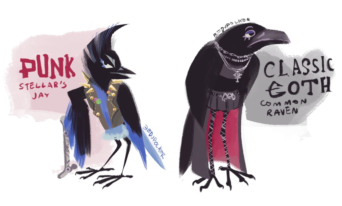 bedupolker's tweet photo. How to tell people/birds who wear all black apart https://t.co/NVF1elHG0Z