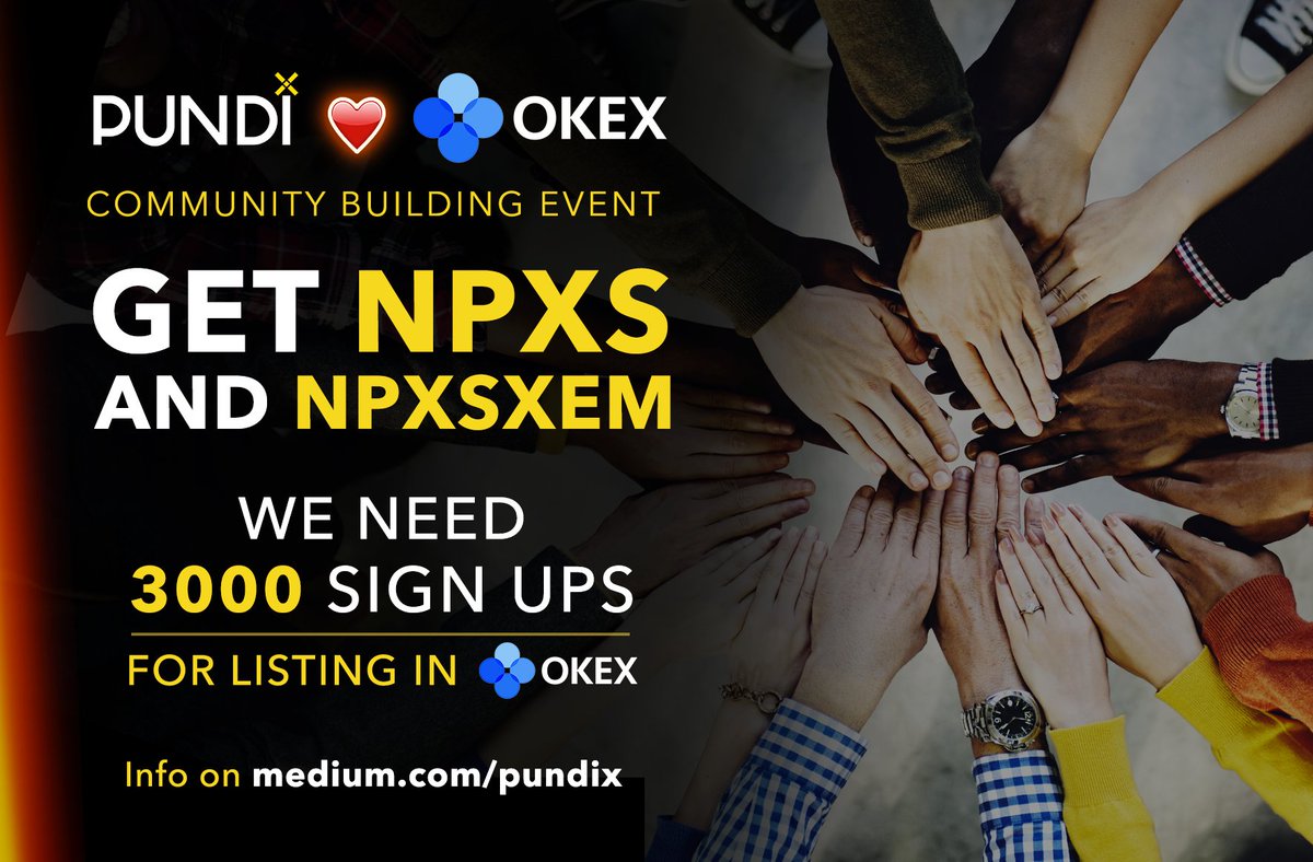 IanBananas's tweet photo. Lets Go! Help @PundiXLabs Get Listed on the Biggest Exchange @OKEx_ .
Earn free $npxs and $npxsxem in the process! Only need 3000 votes! Get the details here https://t.co/RGb3YewGET #Pundix #Xpos #OKEx #Crypto #blockchain $btc $eth https://t.co/dkzBWVGIXK