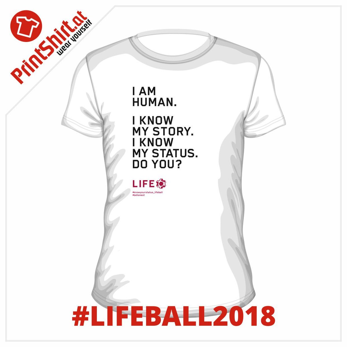 PrintShirt's tweet photo. Der #LifeBall2018! Wieder eine großartige Inszenierung, ein rauschendes Fest und einer wichtigen Message: I know my Story, I know my status! Wir freuen uns, dass wir die Shirts dazu bereitstellen durften. https://t.co/2P3CrgSvkm https://t.co/LVLjKz1Tkk