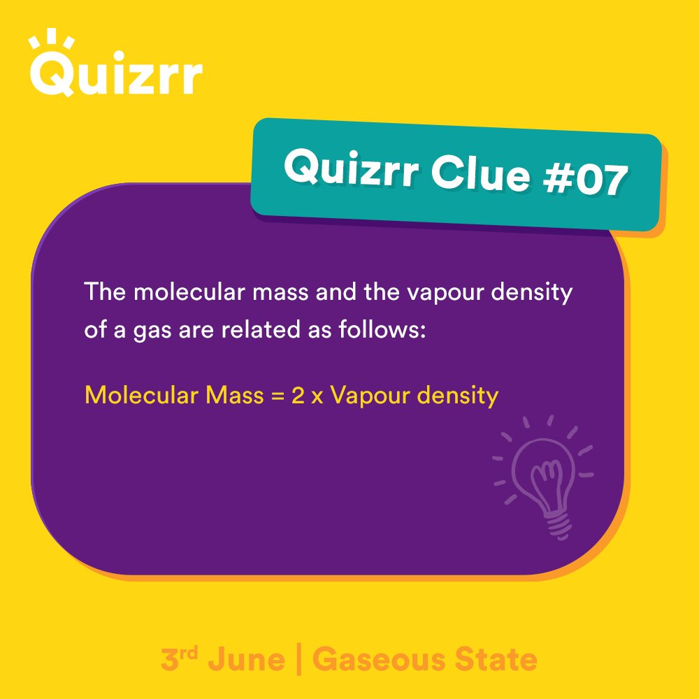 playquizrr's tweet photo. Here's the clue for today's quiz on Gaseous State at 4 PM!

Follow our page to receive more such clues.

Download Quizrr now: https://t.co/lZeC64CF7O

#quizrr #playquizrr #play #quiz #clue #hint #learn #earn #fun #game #win #cash #paytm https://t.co/V3PhFKAVWe