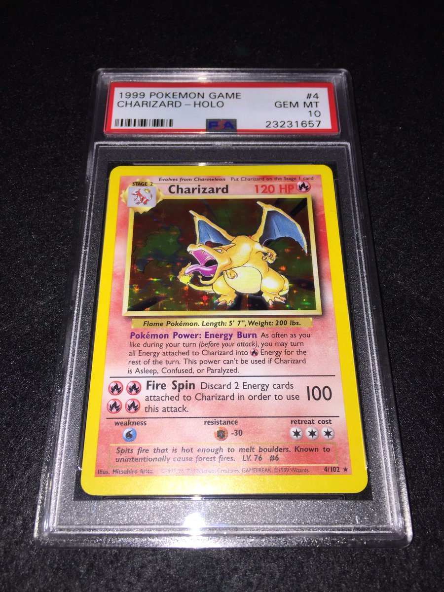 Gav_1337's tweet photo. Got my Gem Mint 10 Charizard back in its new case 😍. Thank you @PSAcard 😊 https://t.co/8LBM0zniNY