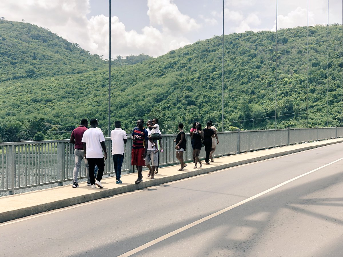 JonatTours's tweet photo. #ExploreVolta 
Our guests walking on the #AdomeBridge situated on the #VoltaRiver at  #Atimpoku in the #EasternRegion.(Yesterday) https://t.co/f4zwKmQcBb