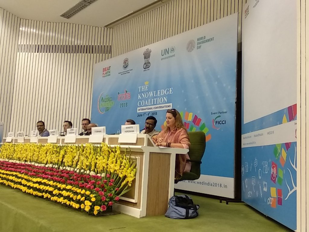 CleanToGreen's tweet photo. Ms Henriette Faergemann, EU Delegation to India share her thoughts on EU Plastics Strategy - #Ewaste #BeatPlasticPollution #SolutionOfPollution #CleanToGreen https://t.co/UbyJL7ouic