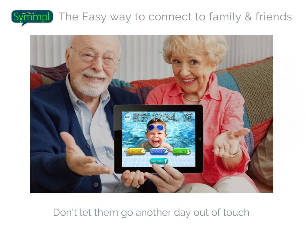 symmpl's tweet photo. #Symmpl is the easiest way for #seniors (#seniorcitizens) and the #elderly to stay connected to #family and friends. Our new #iPad #app makes it simple. 

Now it's more simple at 50% off, Symmpl is only #4.99 per month after your 30 day #freetrial, visit https://t.co/gX8yis7FNF https://t.co/A2fMr0zZH0