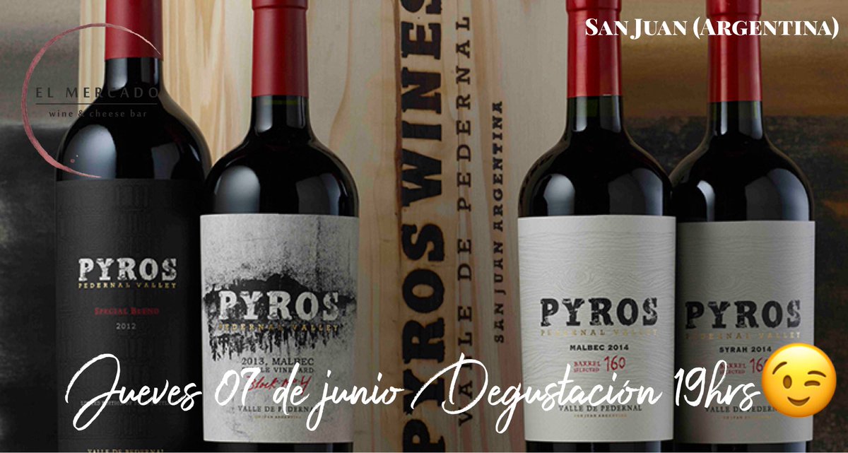 ElMercadostore's tweet photo. Degustación 7 de Junio 19hrs😉🍷💥🍷 @PyrosWines valor $500 con quesos fiambres y frutas. #degustacion #tasting #SanJuan https://t.co/dVLREI4z4W