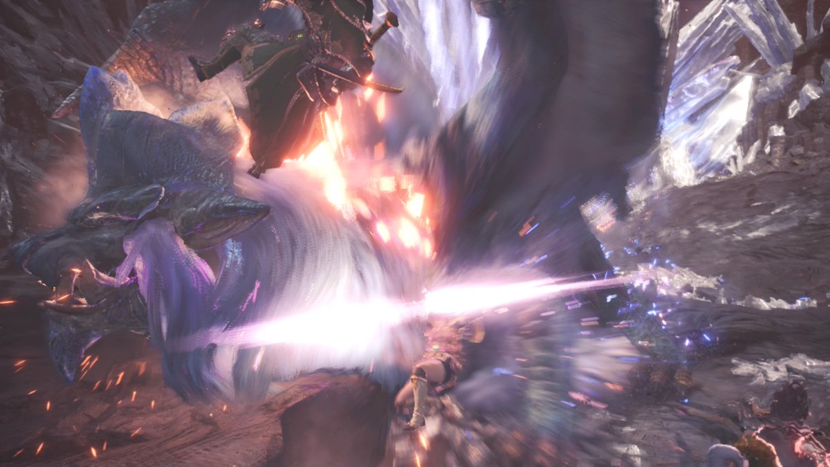 雑種 A Twitter モンハンワールドのナナ行ってきた 攻撃時のエフェクト効果 でイラストの様なタッチにも見えたり