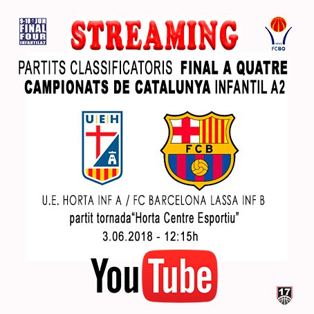 CanalDisset's tweet photo. 🏀en Directe AVUI desde les 12 del migdia (STREAMING) desde Horta Centre Esportiu

👉Tornada partit  Play Off Classificacio Final Four #InfantilA2

👉@UEHorta Inf A  🆚 @FCBbasket Inf B

🎦🔴https://t.co/GZlUGvCgQE https://t.co/JWca6fGOu4