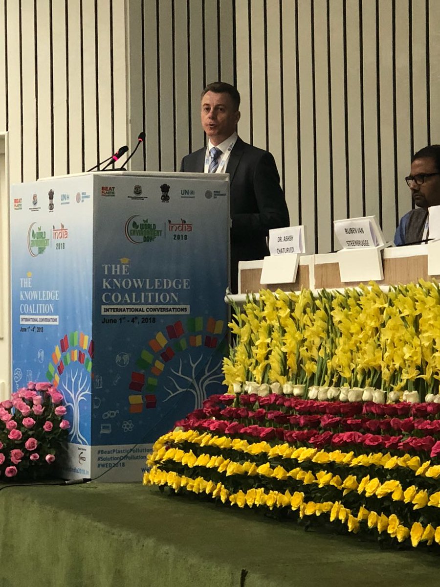 CleanToGreen's tweet photo. "95% of E-waste and plastic waste is handled by informal sector in India. We need to create awareness and make sure we actively participate in supporting the change." - @PatrickWie88, CEO, RLG. #SolutionOfPollution #BeatPlasticPollution #WED2018 #Ewaste #WorldEnvironmentDay https://t.co/eKXNGrKjSM
