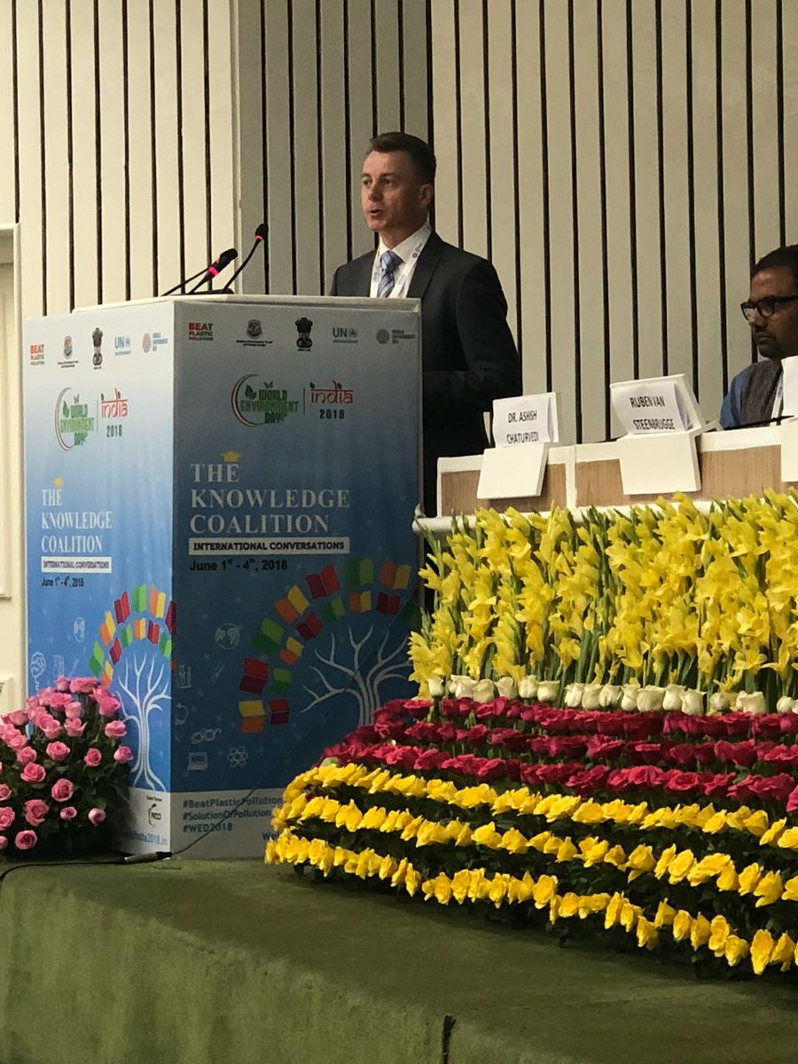 CleanToGreen's tweet photo. "95% of E-waste and plastic waste is handled by informal sector in India. We need to create awareness and make sure we actively participate in supporting the change." - @PatrickWie88, CEO, RLG. #SolutionOfPollution #BeatPlasticPollution #WED2018 #Ewaste #WorldEnvironmentDay https://t.co/eKXNGrKjSM