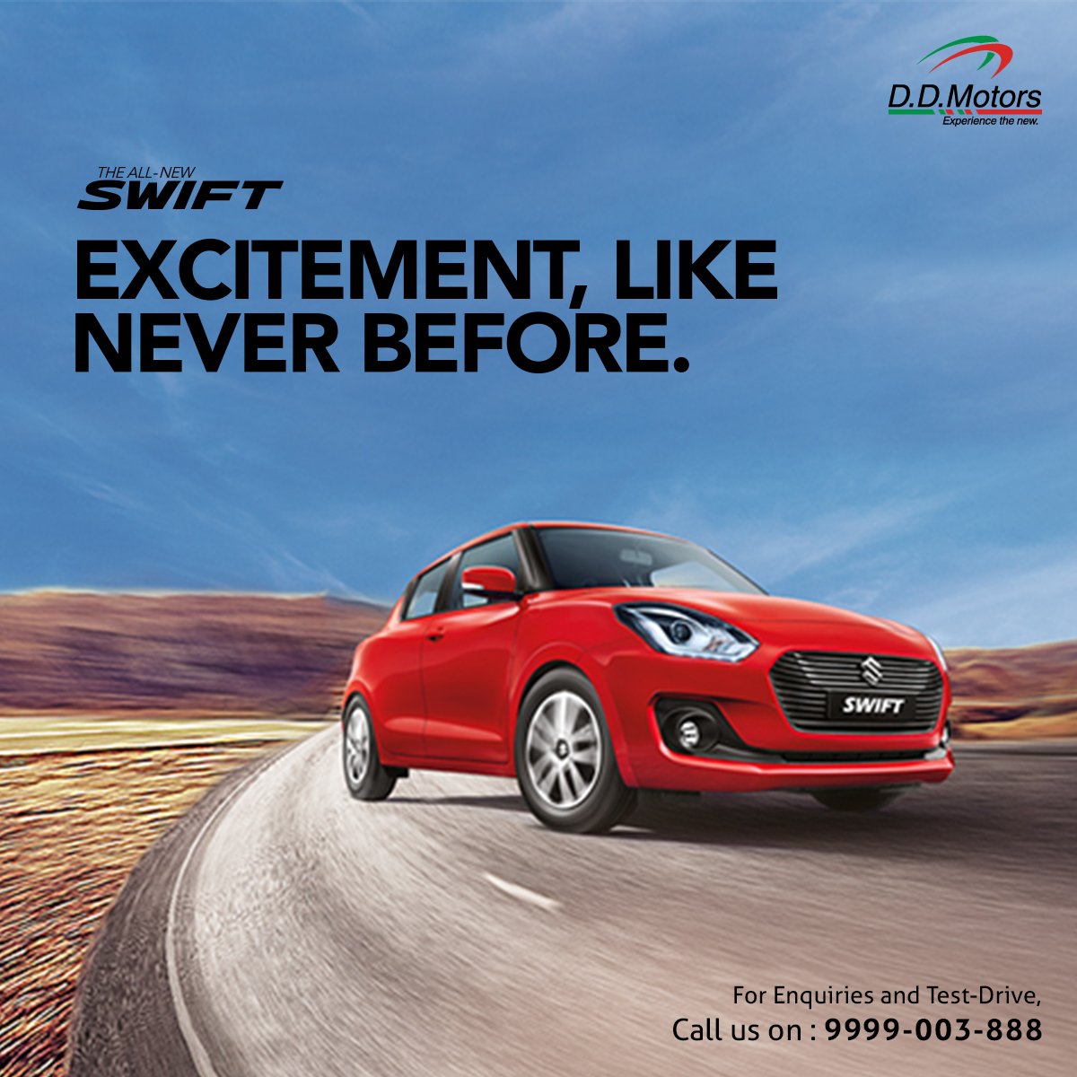 dd_social's tweet photo. Roam. Love. #MarutiSuzuki #Swift
For more information or to book a test drive, call us on 9999-888-111
or visit https://t.co/oSghQFahvH https://t.co/HKxdrf7AT6