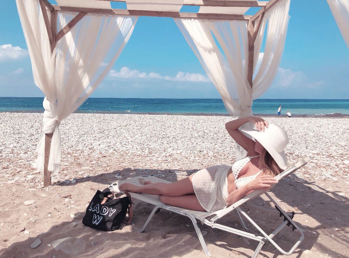ladywimbledon's tweet photo. #SundayMorning #Cyprus in @CarolineRandell bikini from #WimbledonVillage - My heaven https://t.co/Nr2COHOF9u