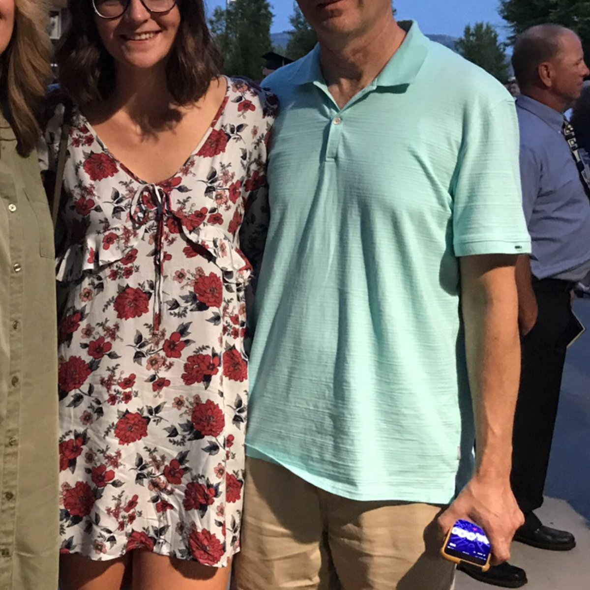 wyattjcroy's tweet photo. My little sisters graduating but my dad’s just trying to win his $5,000 from @hqtrivia https://t.co/YM5YMwE77H