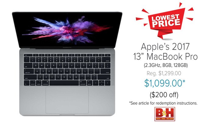 appleinsider's tweet photo. #WWDC18 #Deals: Apple's 2017 13" #MacBookPro for $1,099; loaded 15" MacBook Pros from $2,699; $450 off high-end #iMacPro https://t.co/jKMsmv4aj8 https://t.co/qHJE4qqvlv