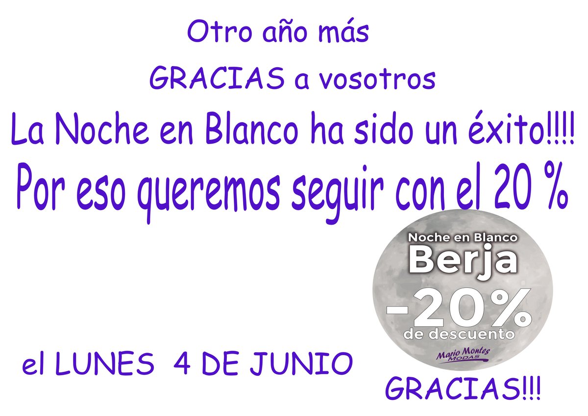 Solo mañana LUNES!!
mariomontesmodas.com