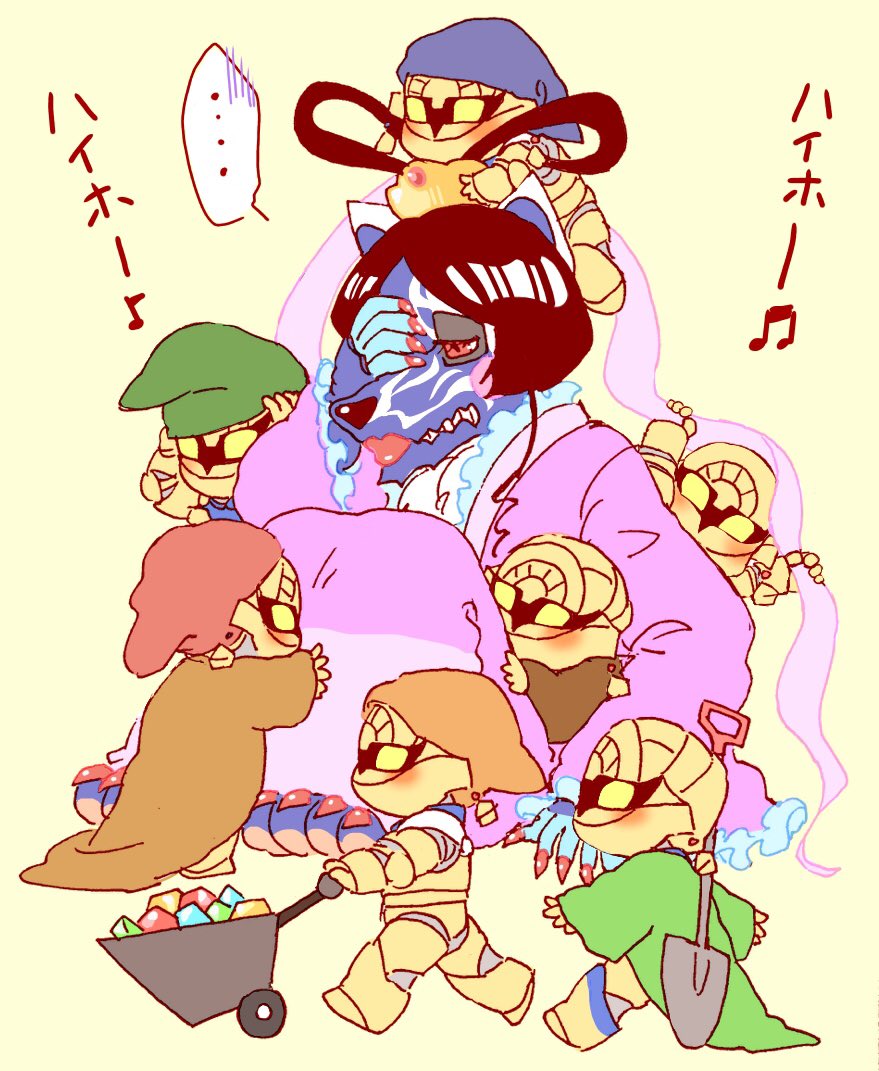 しぇりさん【@baroque_diva】より「7人のこびと的な、わらわらいるバランスくん(小)」で描かせていただきました!白雪姫ならぬ織姫ガルさんにわらわらしてもらいました。 