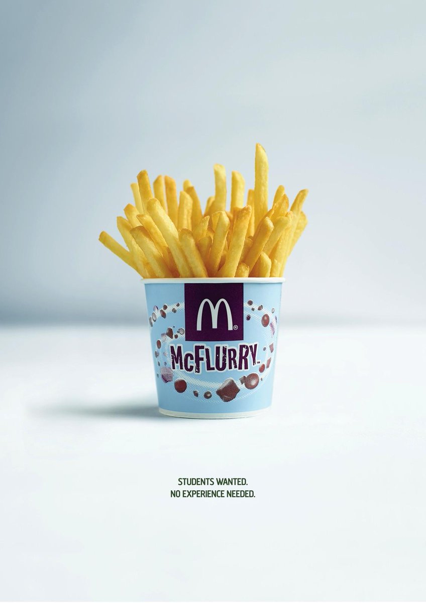 FreakiAD's tweet photo. McDonald's has a clear strategy, “Hire on attitude, train on skills." It’s not about the experience on your resume, but all about the willingness to learn."
@TBWAbelgium created McMistakes. 

#FreakiaAD #Advertise #Outdoor #OOH #HR #McDonalds #Marketing #Advertising #Recruitment https://t.co/NAohbq14Ta
