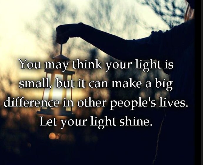 NowakRo's tweet photo. “You may think your light is small, but in can make a big difference in other people’s lives. Let your light shine.” 

Be hope. Be light. Be love. Be kind. Always. 

#bekindEDU #kidsdeserveit #tlap #LeadLAP #edchat #sunchat #JoyfulLeaders #LearnLAP #TeacherMyth #t2t #BeTheOne https://t.co/rU67UhXyiP