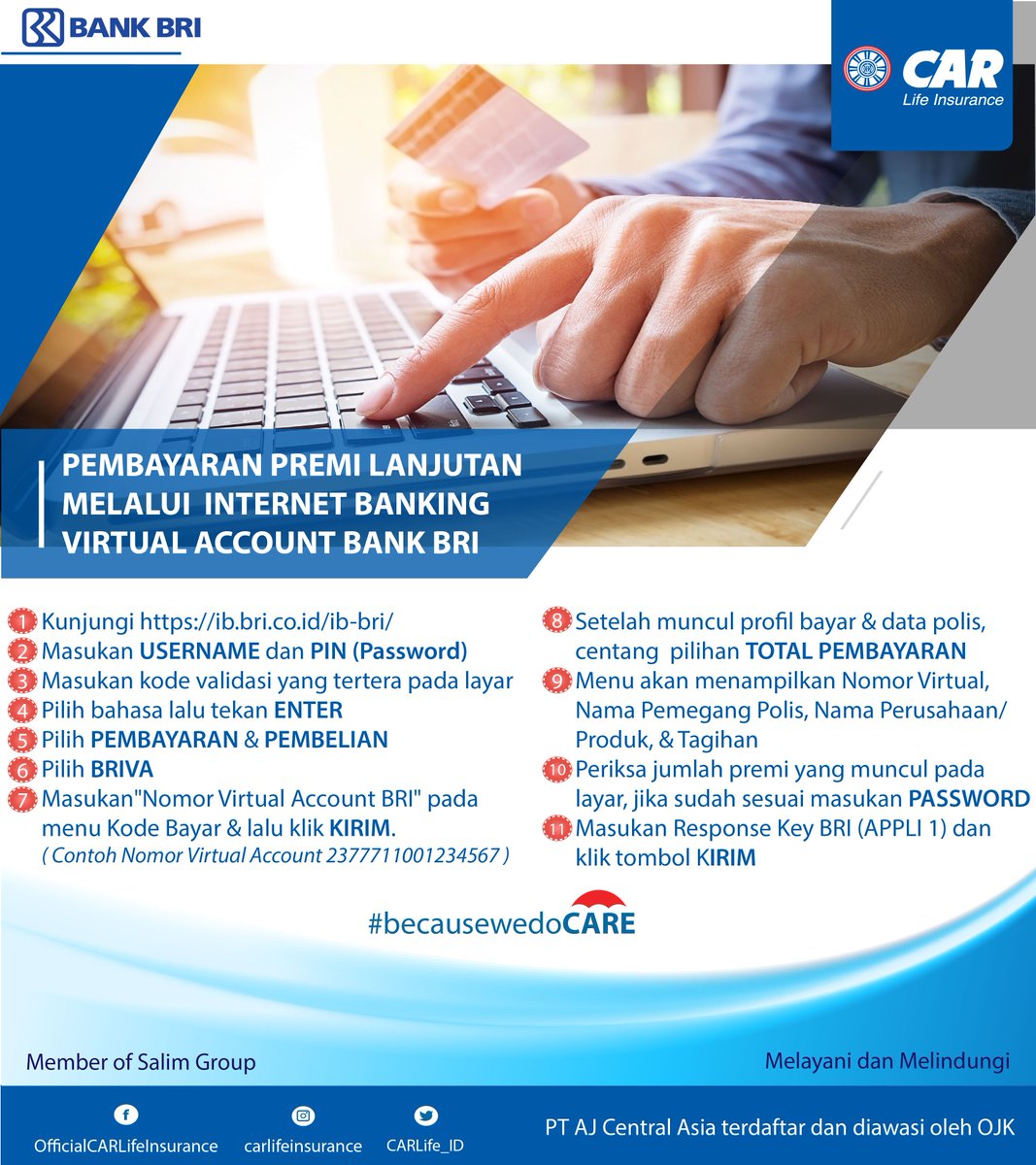 Car Life Insurance V Twitter Bayar Premi Mudah Kapan Saja Dan Dimana Saja Melalui Internet Banking Bri Carabayarpremi Becausewedocare