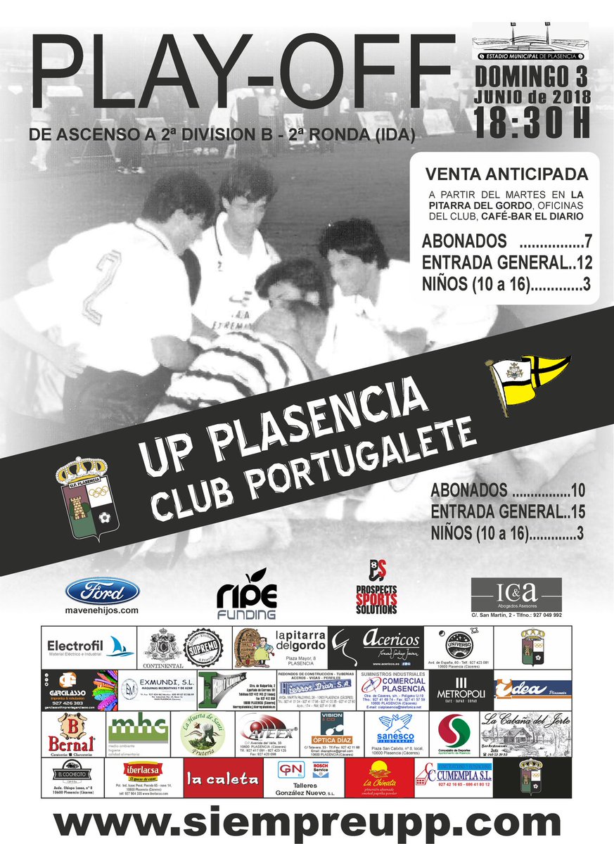 UPPlasencia_'s tweet photo. Buenos días, hoy es #DominGol, hoy es #DiaDeUPP, hoy... juega nuestro equipo!!!
A las 18:30h, en el Estadio Municipal, partido de ida de la segunda eliminatoria de los play-off de ascenso a #2daB
@UPPlasencia_ - @clubportugalete
#VamosEquipo
#VamosAficion
#SomosPlasencia https://t.co/Dye4xZLV90