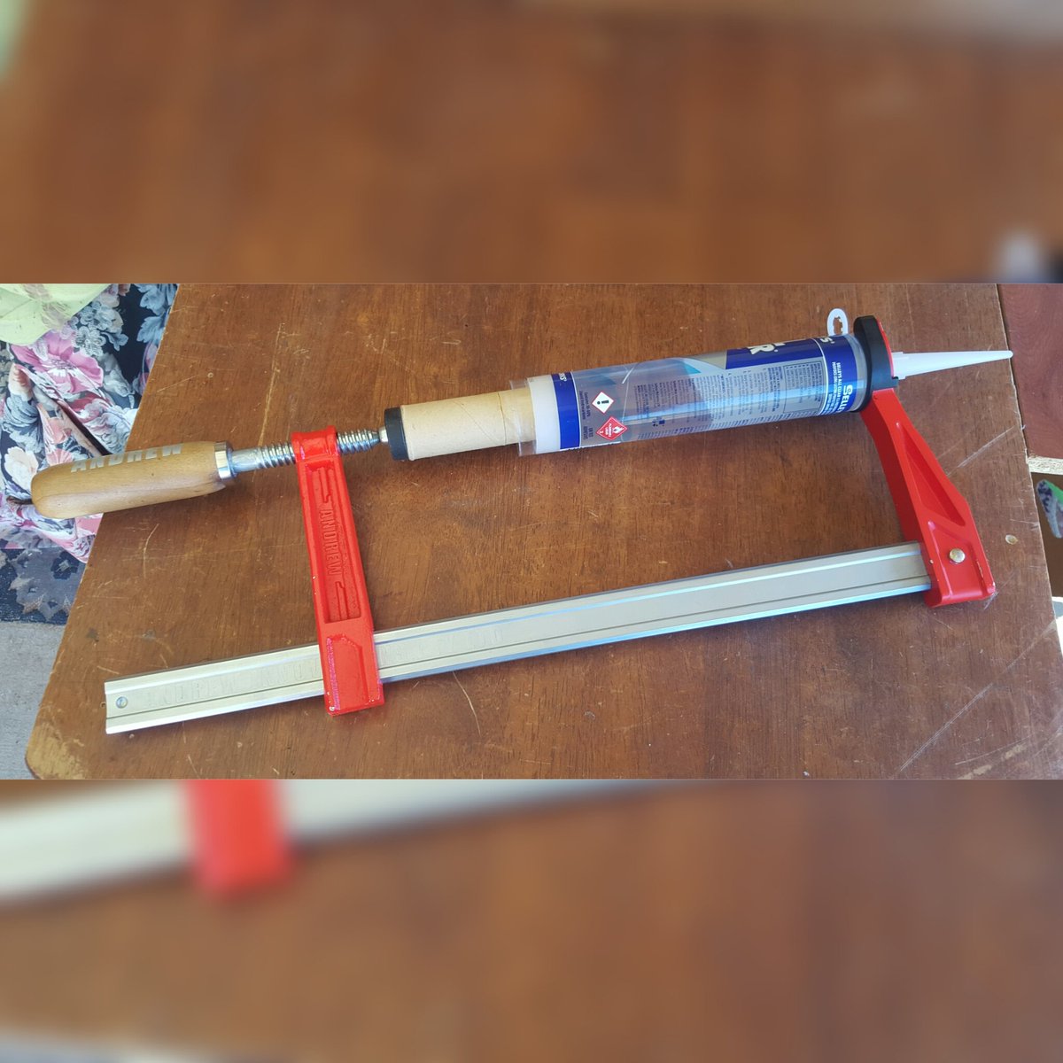 TheAndrewClamp's tweet photo. When you need an emergency caulking gun, grab an Andrew Clamp! Unbeatable in terms of utility, Andrew clamps truly hold 101 uses! Join our mailing list to stay notified on our upcoming kickstarter campaign! https://t.co/fybfsMmTmy 
#TheAndrewClamp  #themodernwoodworkersclamp https://t.co/OLjUNCa76N