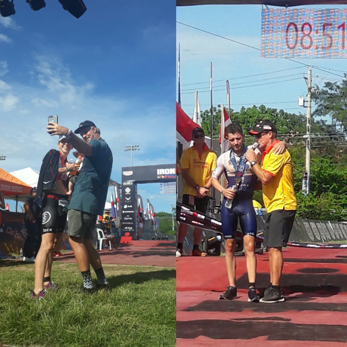 bananarunning's tweet photo. Congratulations @Liz_Blatchford @baldwin_nick !!! You triumphed over a rainy bike then scorching run to finish as overall winners of the first ever #CenturyTunaIM #IronmanPH https://t.co/vrGjnSDGQu