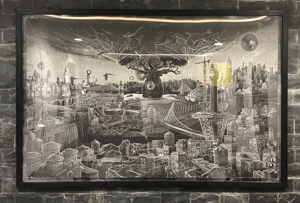 Picture isn’t perfect but this work is “The view after the questions.” By  @AdeAdesinaink