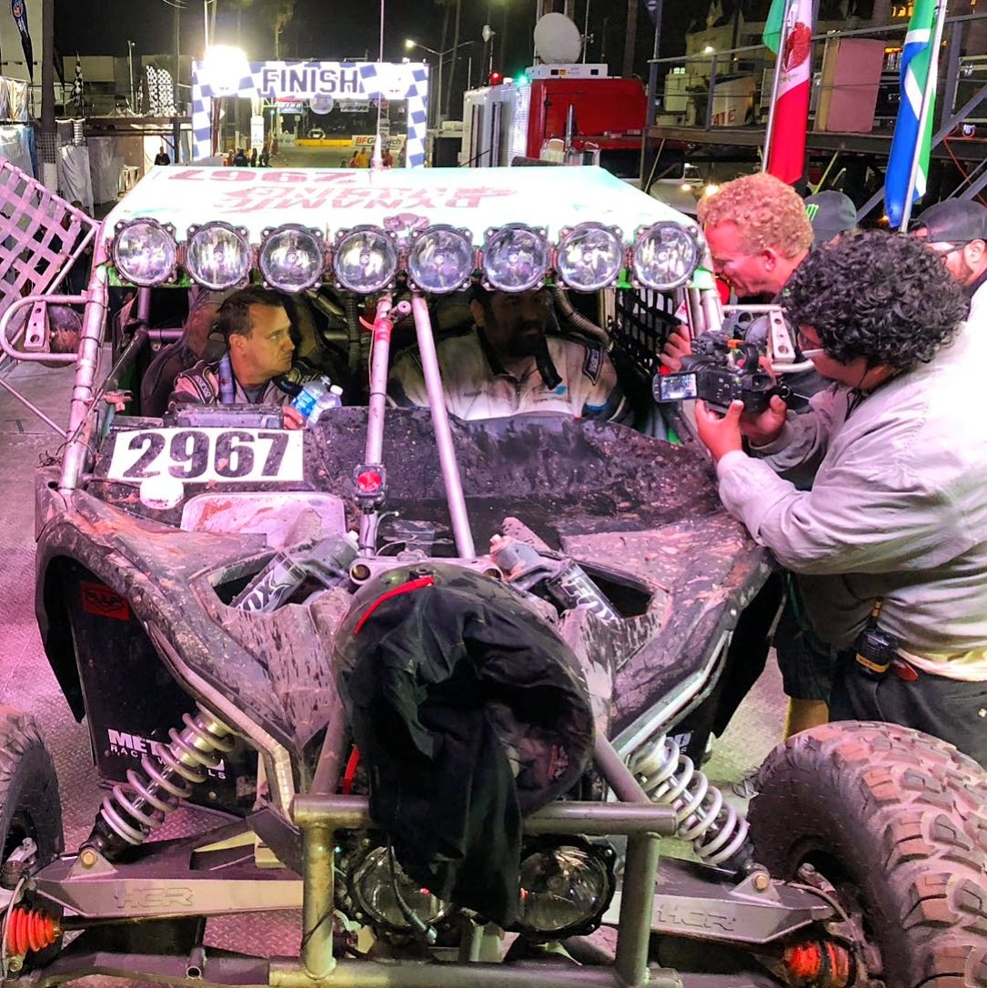 dynamicracingtm's tweet photo. FINISH LINE!! #2967 with #anthonyperez and #jasonfarrell just crossed the finish line at the glorious 50th #Baja500. Well done!!🔥💥 https://t.co/7vPPaVWGm8