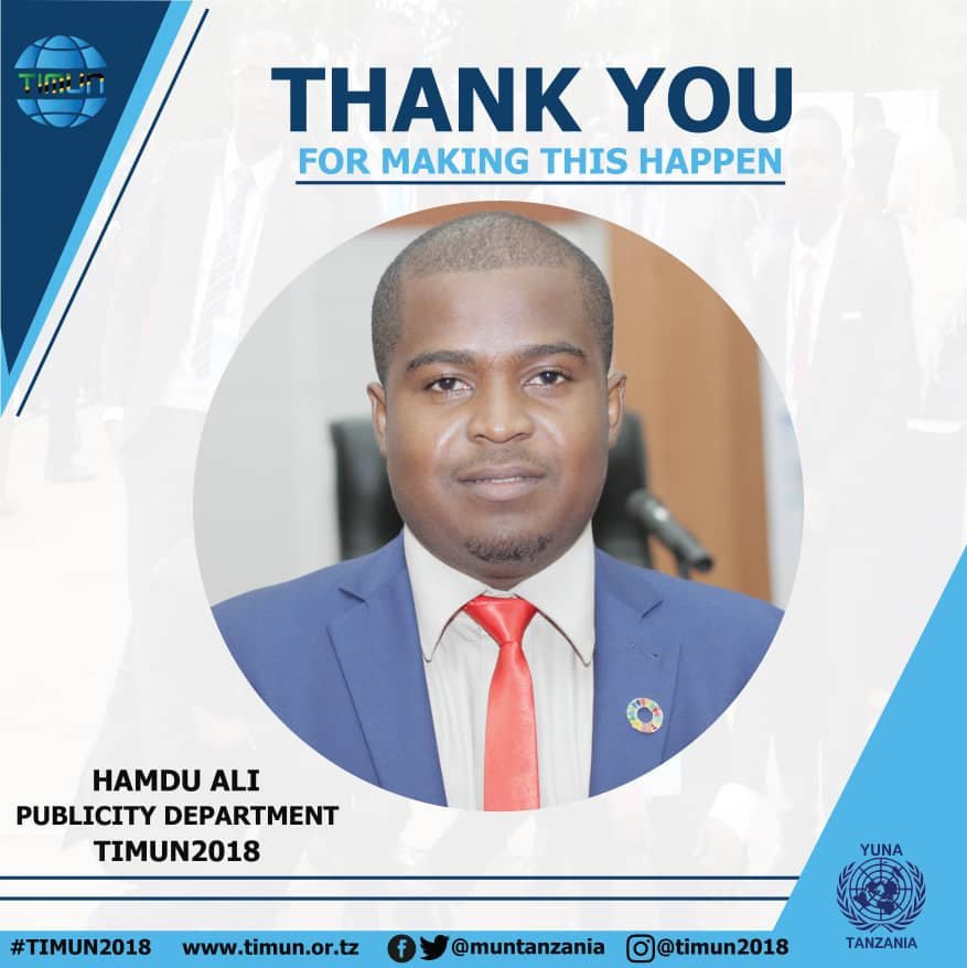 YUNA_Tanzania's tweet photo. Thank you all, We are looking forward to seeing you next year in TIMUN2019
#TIMUN2018 was lit!!!
Poster credit by; HamduStudio @hmdstudiotz https://t.co/Ro7Co8gC7I