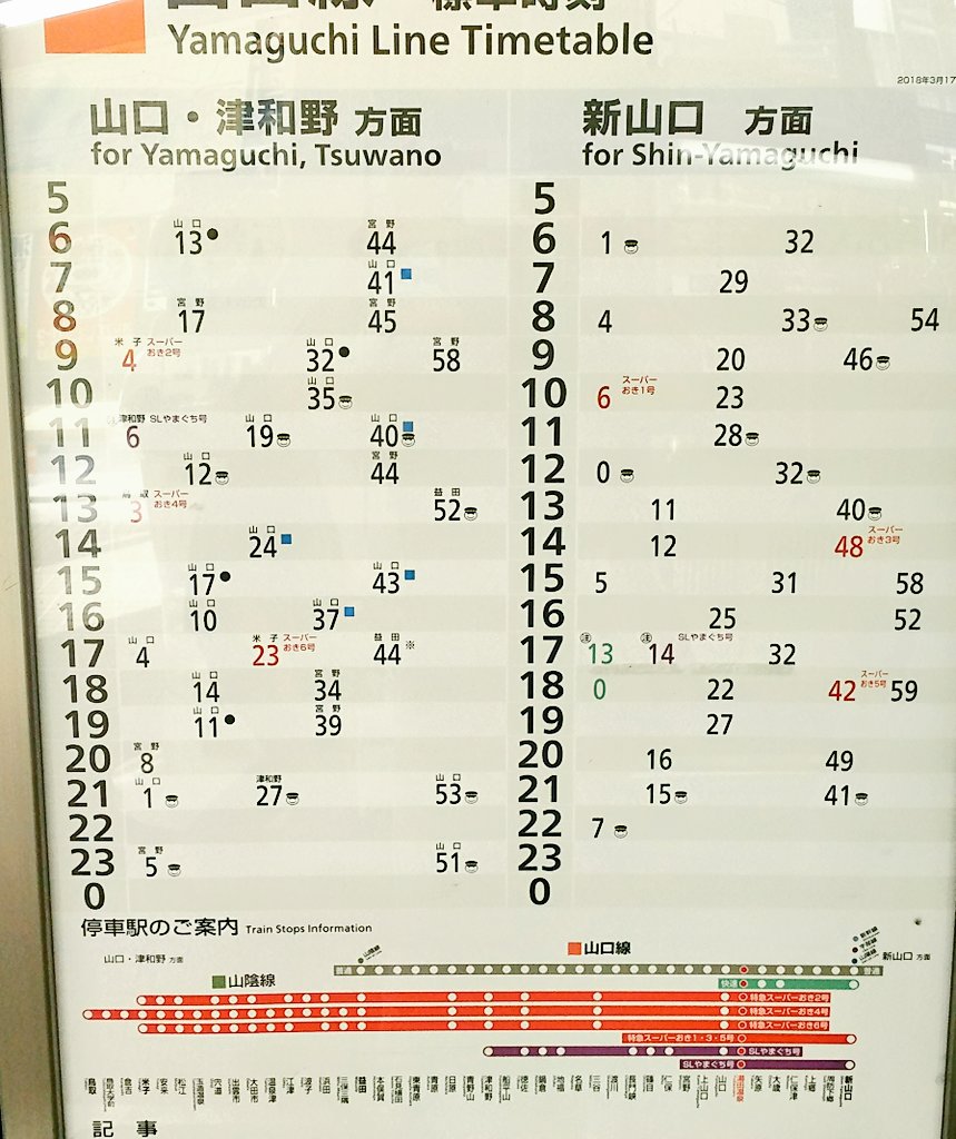 新 山口 時刻 表