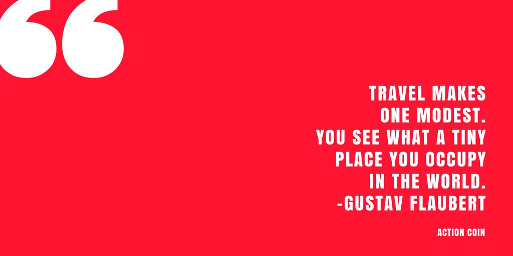 actioncoin's tweet photo. “Travel makes one modest. You see what a tiny place you occupy in the world.”
 -Gustav Flaubert

#ActionDealOfTheDay #Crypto #Blockchain https://t.co/EmQc40vOOo