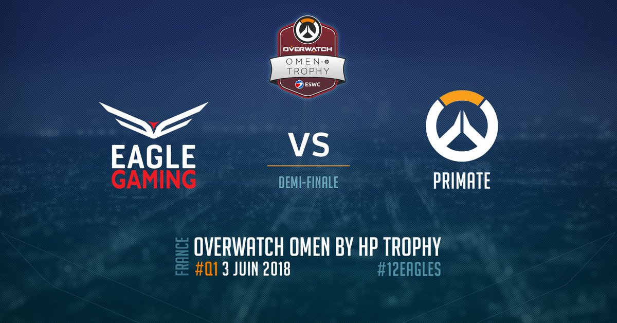 MATCHDAY!
Rendez-vous à 15h pour les demi-finales du 1er Qualifier de l'Overwatch <a href="/OMENbyHP_fr/">OMEN FR</a> Trophy #ESWC !
Nos aigles affronteront l'équipe <a href="/PrimateOW/">Primate</a> 👀

🖥 twitch.tv/omenbyhpeurope
📄 Bracket : bit.ly/2srr545