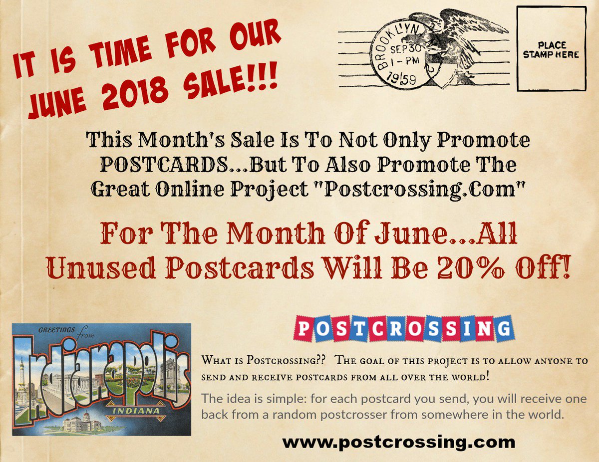 JansButterfly's tweet photo. Our June 2018 Sale!! https://t.co/AdU0VbLo7c @postcrossing #Postcrossing #Postcards #LinenPostcards #HistoricalPostcards #ScenicPostcards #SouvenirPostcards #TravelPostcards #HolidayPostcards #PhotoPostcards #UnusedPostcards #Scrapbooking #Cardmaking #Crafts #Memories #Ephemera https://t.co/AvzP14G5wf