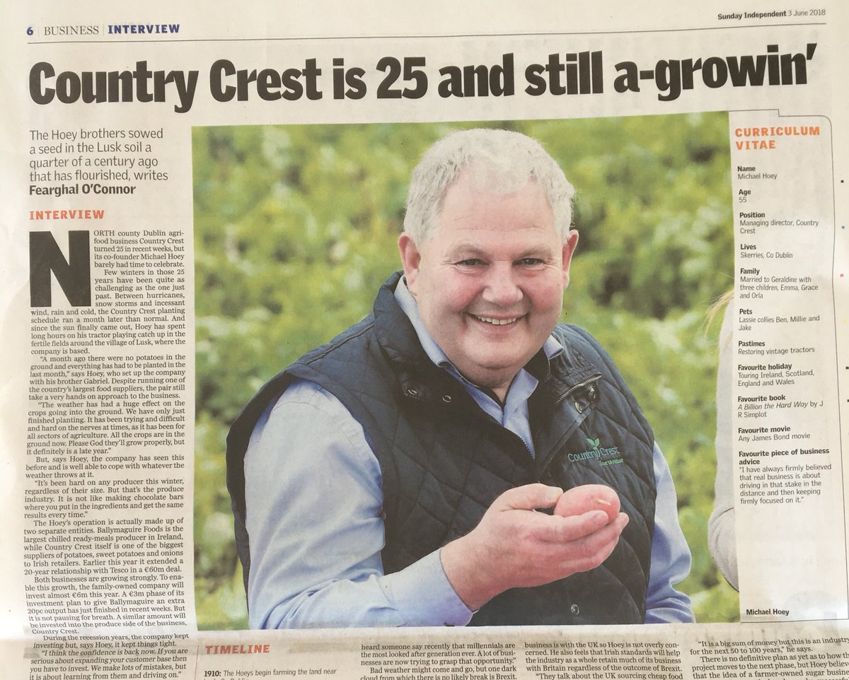 Great interview with Michael in today’s Irish Independent - with Fearghal O’Connor. What a great milestone for Michael &amp; Gabriel.