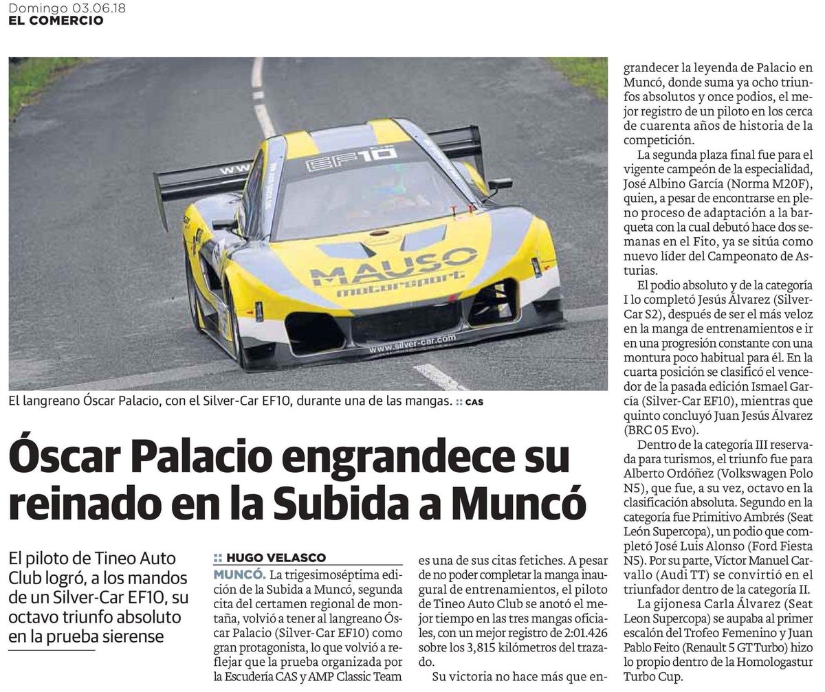hugovelascof's tweet image. Hoy en @elcomerciodigit crónica de lo que fue la 37ª edición de la @SubidaMunco en la que Óscar Palacio alcanzó su octavo triunfo absoluto en la cita polesa. #CAM