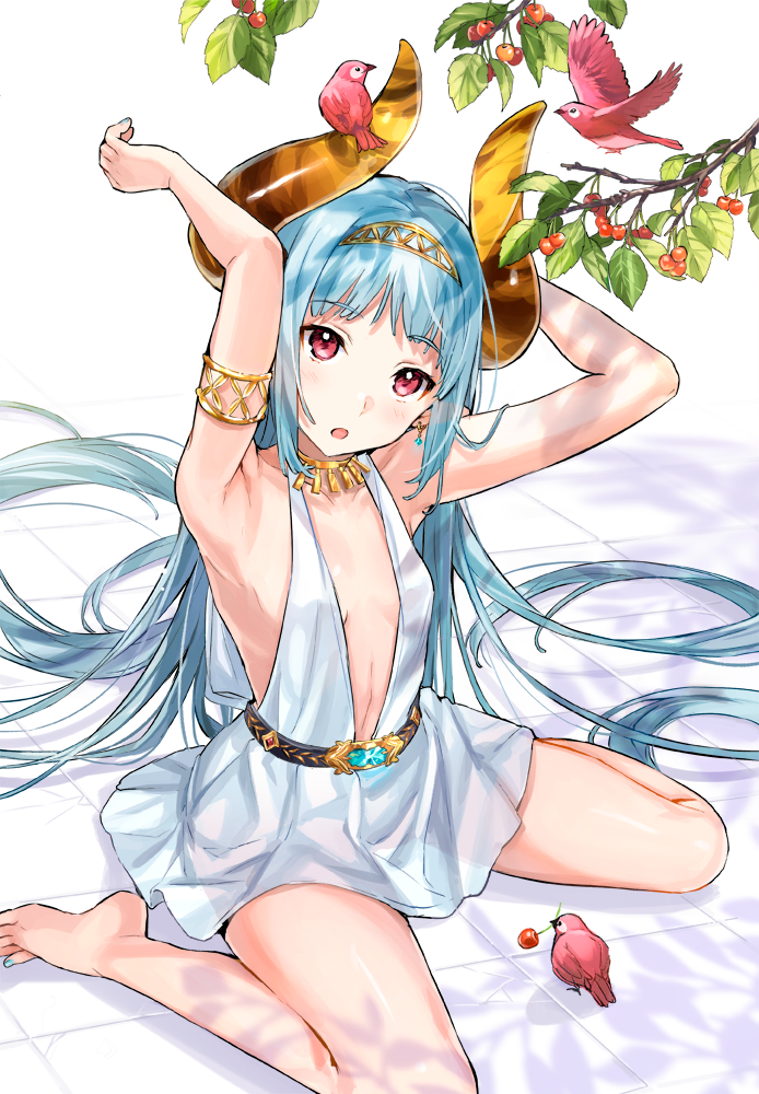 「ツノとさくらんぼ 」|たん旦🐫3/25三人カノジョ発売のイラスト